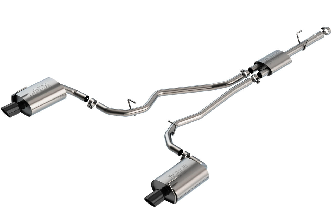 2020-2023 Ford Explorer Limited 2.3L EcoBoost Cat-Back Exhaust System, S-Type, Black Chrome Tips - Apollo Off-Road