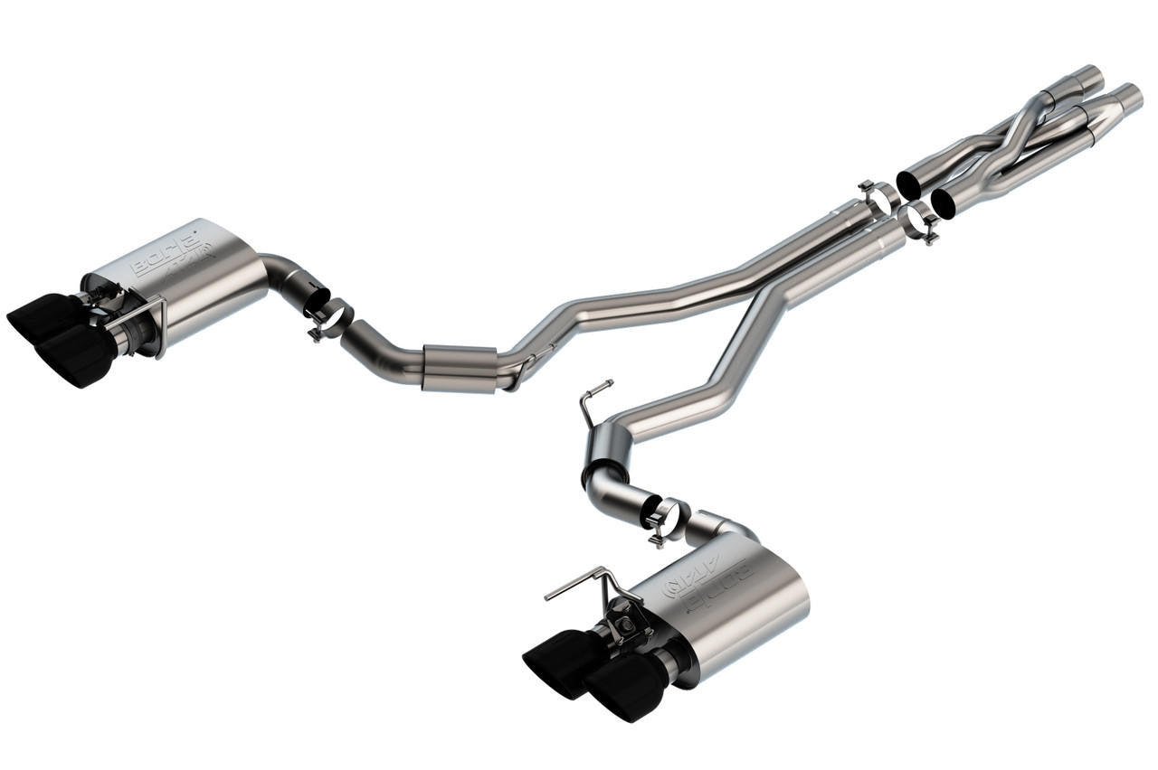 2020-2023 Ford Mustang Shelby GT500 Cat-Back Exhaust System, ATAK, Black Chrome Tips - Apollo Off-Road