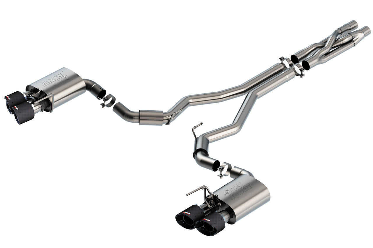 2020-2023 Ford Mustang Shelby GT500 Cat-Back Exhaust System, ATAK, Carbon Fiber Tips - Apollo Off-Road