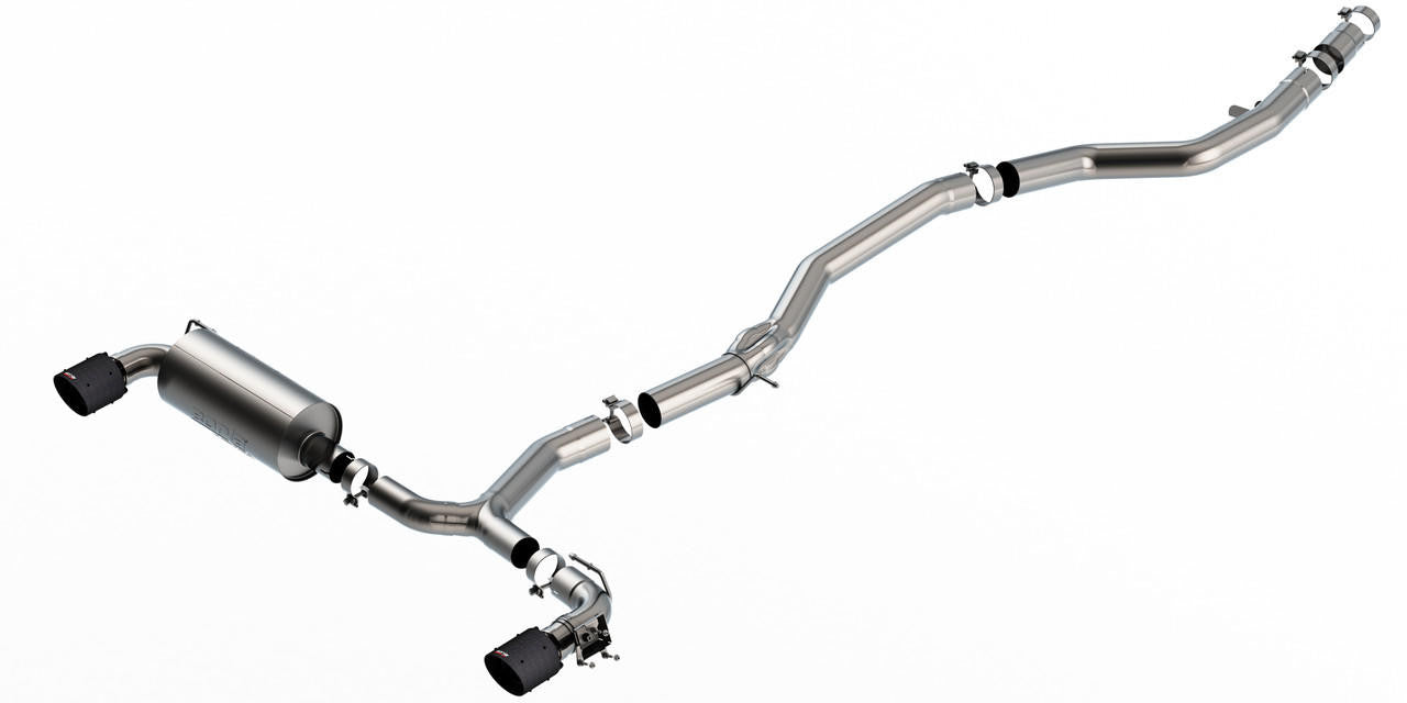 2020-2023 Toyota GR Supra Cat-Back Exhaust System, ATAK, Carbon Fiber Black Anodized Tips - Apollo Off-Road