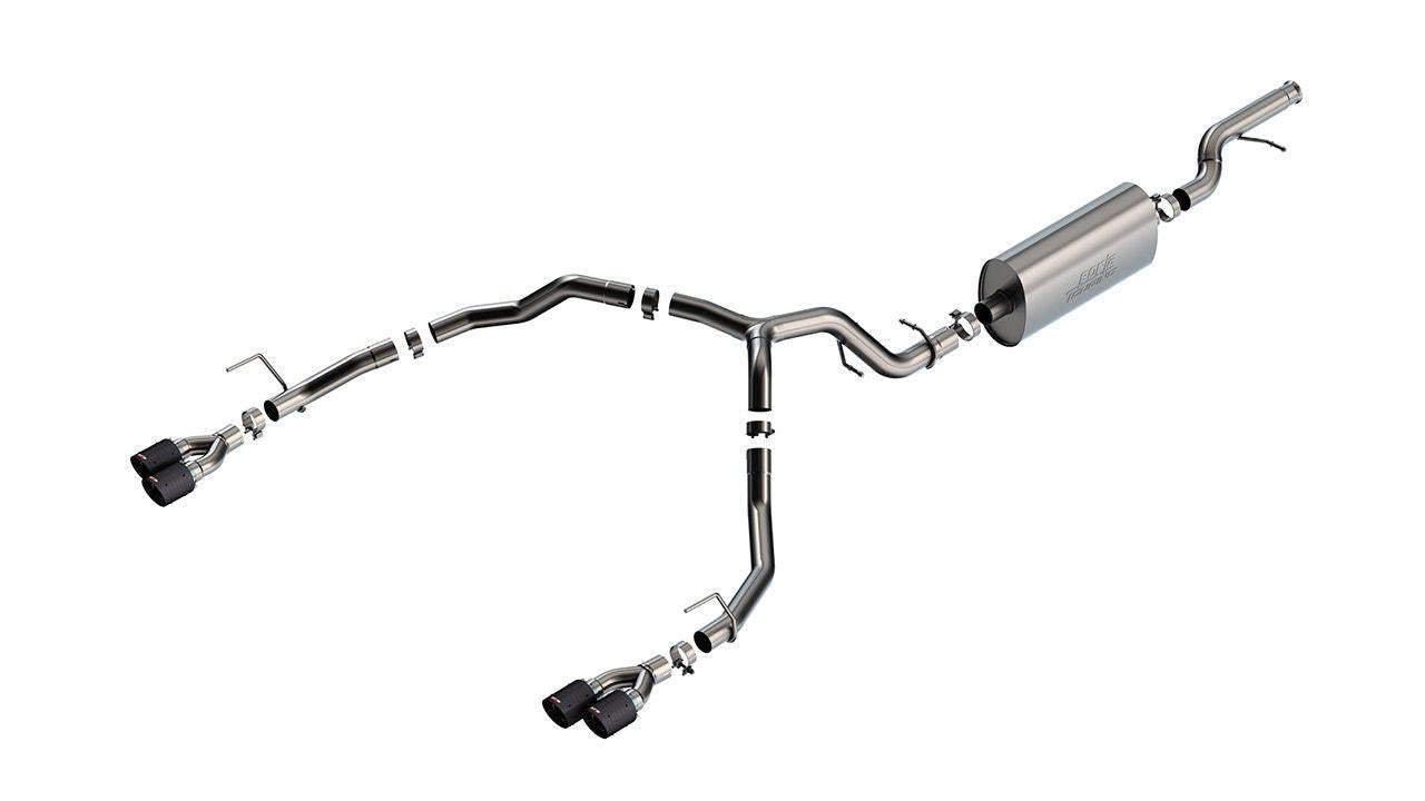2021-2022 Chevrolet Tahoe Cat-Back Exhaust System, Touring, Carbon Fiber Tips - Apollo Off-Road