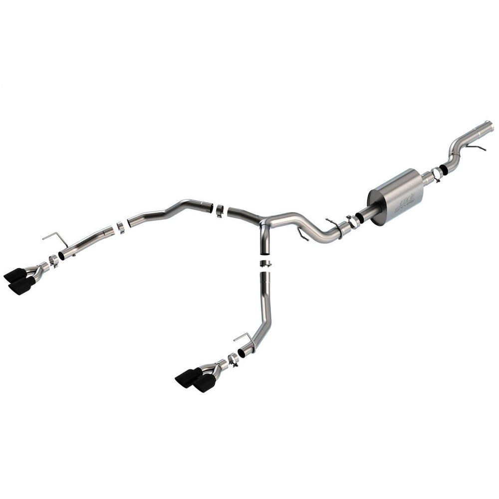 2021-2022 Chevrolet Tahoe-GMC Yukon Cat-Back Exhaust System, S-Type, Black Chrome Tips - Apollo Off-Road