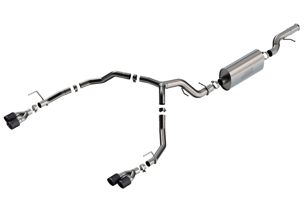 2021-2022 Chevrolet Tahoe-GMC Yukon Cat-Back Exhaust System, Touring, Carbon Fiber Tips - Apollo Off-Road