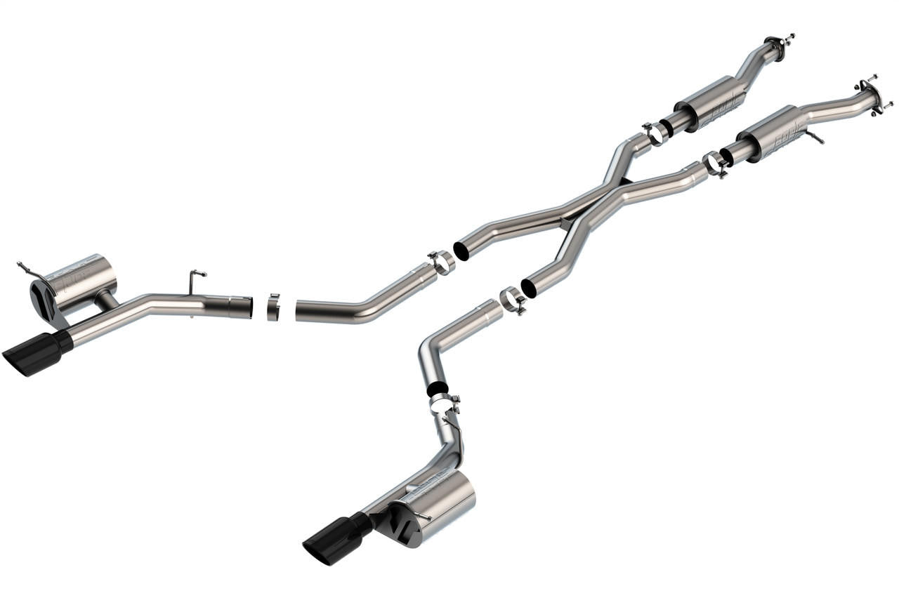 2021-2023 Dodge Durango SRT Hellcat Cat-Back Exhaust System, S-Type, Black Chrome Tips - Apollo Off-Road