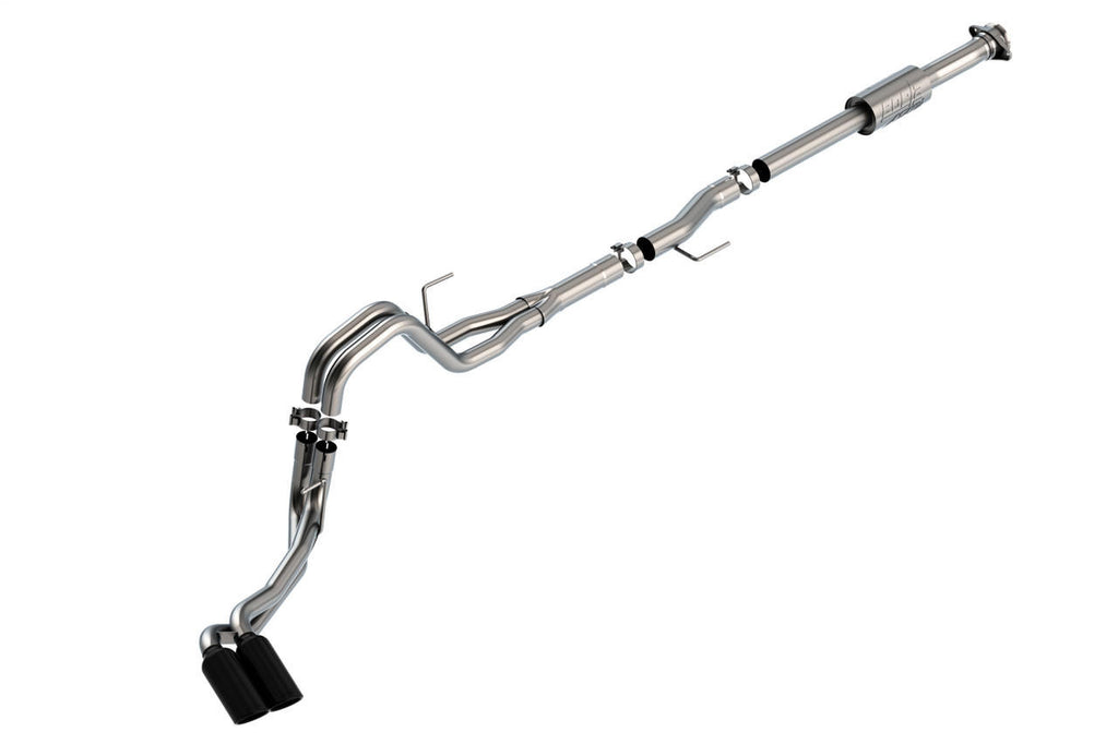 2021-2023 Ford F-150 2.7L-3.5L V6 Cat-Back Exhaust System, ATAK, Black Chrome Tips - Apollo Off-Road