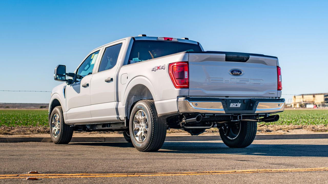 2021-2023 Ford F-150 2.7L-3.5L V6 Cat-Back Exhaust System, ATAK, Black Chrome Tips - Apollo Off-Road