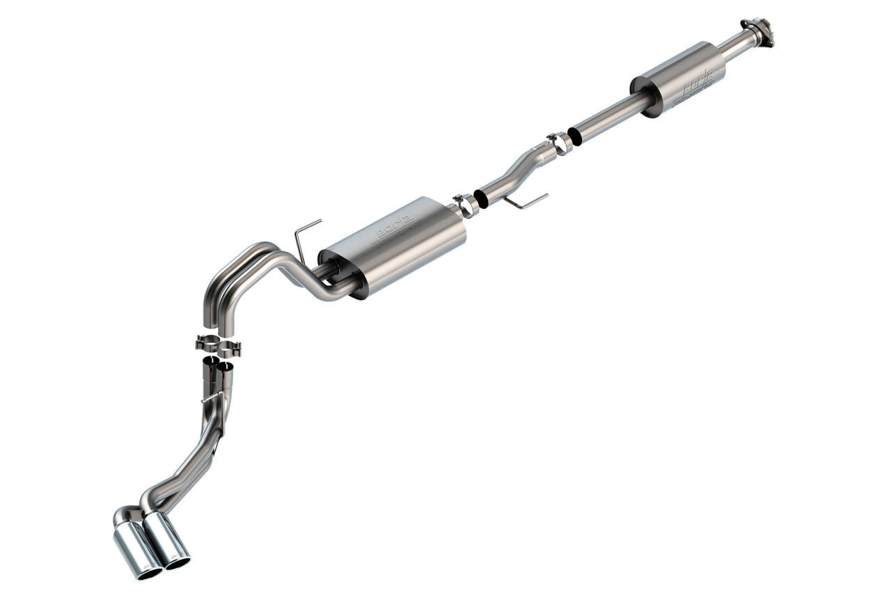 2021-2023 Ford F-150 2.7L-3.5L V6 Cat-Back Exhaust System, Touring, Chrome Tips - Apollo Off-Road