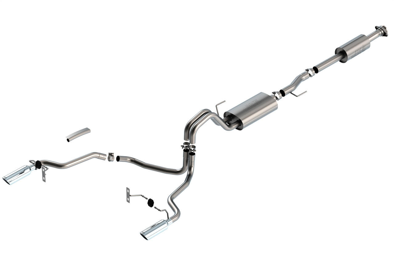 2021-2023 Ford F-150 2.7L-3.5L V6 Cat-Back Exhaust System, Touring, Chrome Tips - Apollo Off-Road
