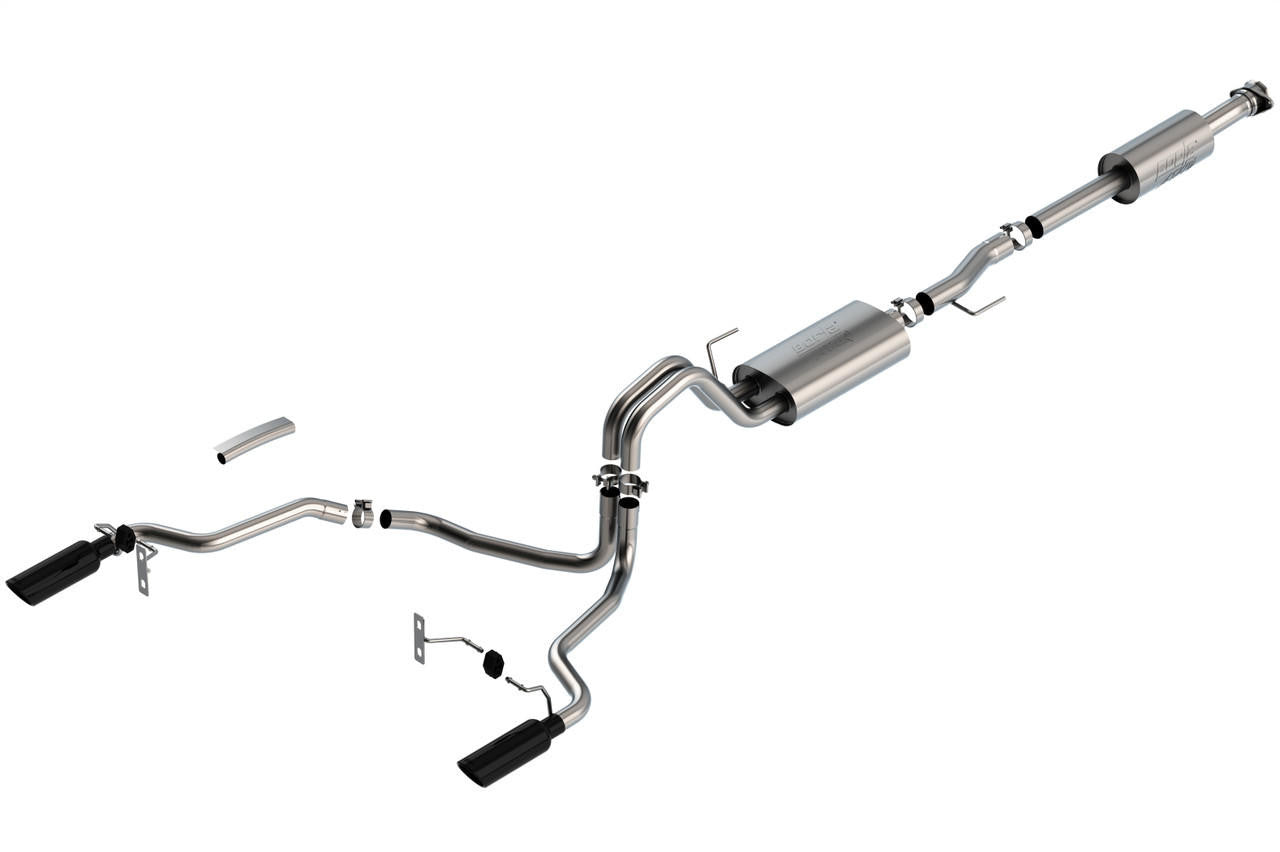 2021-2023 Ford F-150 3.3L V6 Cat-Back Exhaust System, ATAK, Black Chrome Tips - Apollo Off-Road