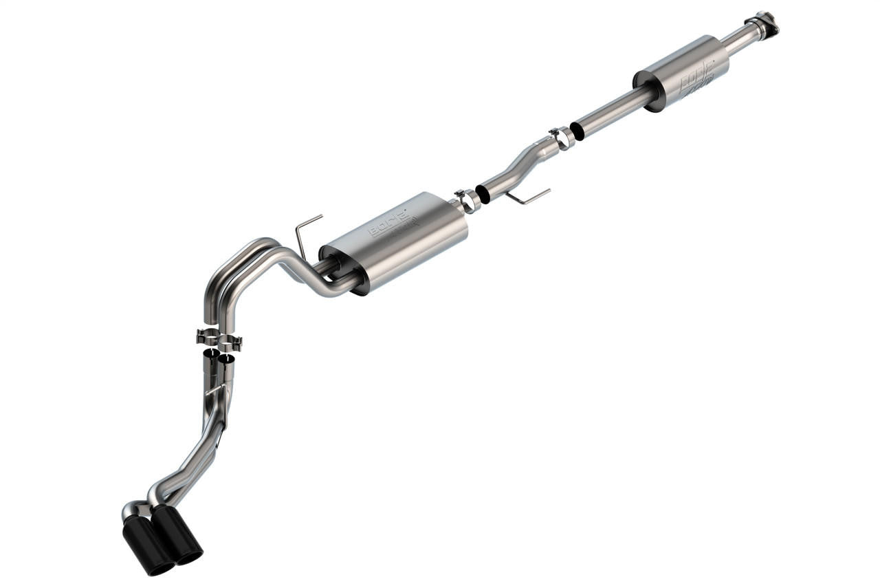 2021-2023 Ford F-150 3.3L V6 Cat-Back Exhaust System, ATAK, Black Chrome Tips - Apollo Off-Road