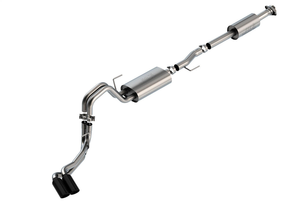 2021-2023 Ford F-150 5.0L Cat-Back Exhaust System, Touring, Black Chrome Tips - Apollo Off-Road