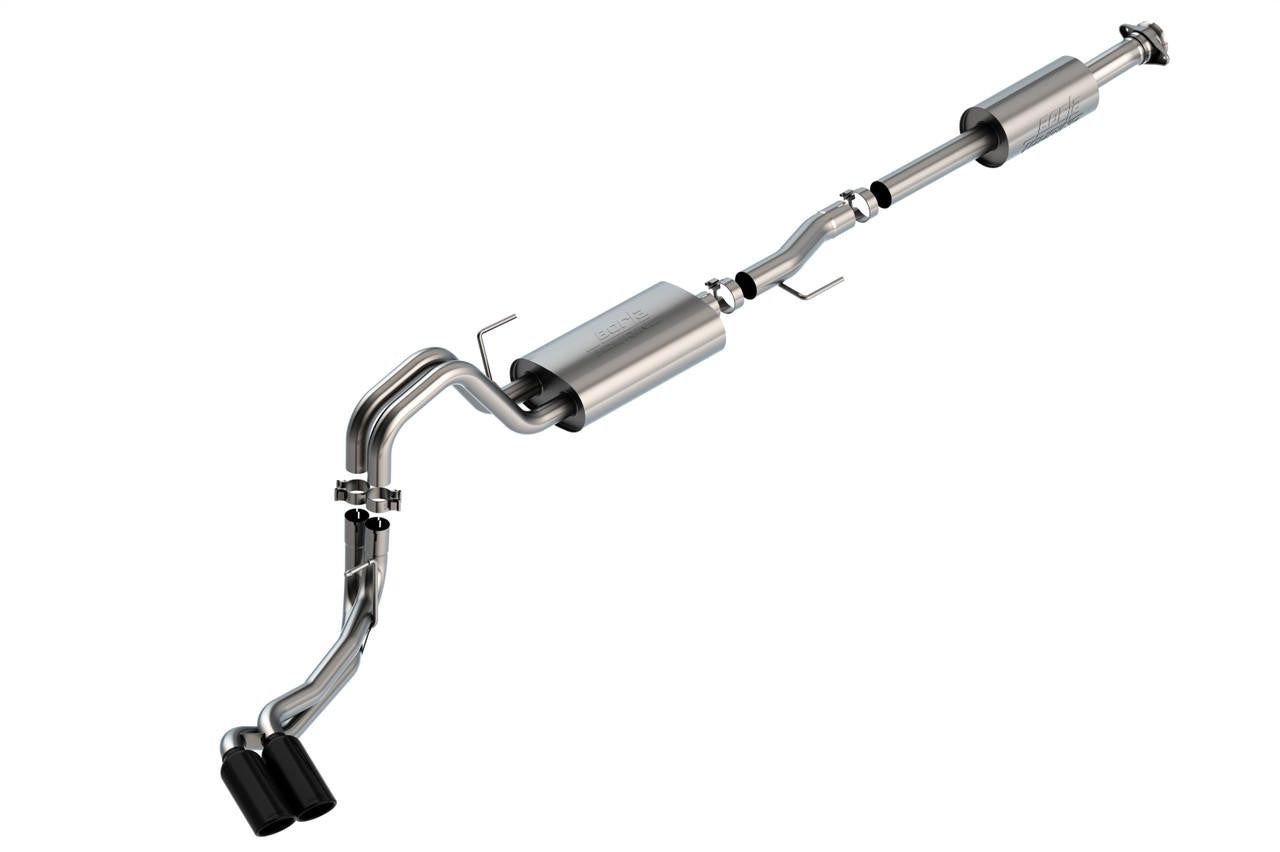 2021-2023 Ford F-150 5.0L Cat-Back Exhaust System, Touring, Black Chrome Tips - Apollo Off-Road