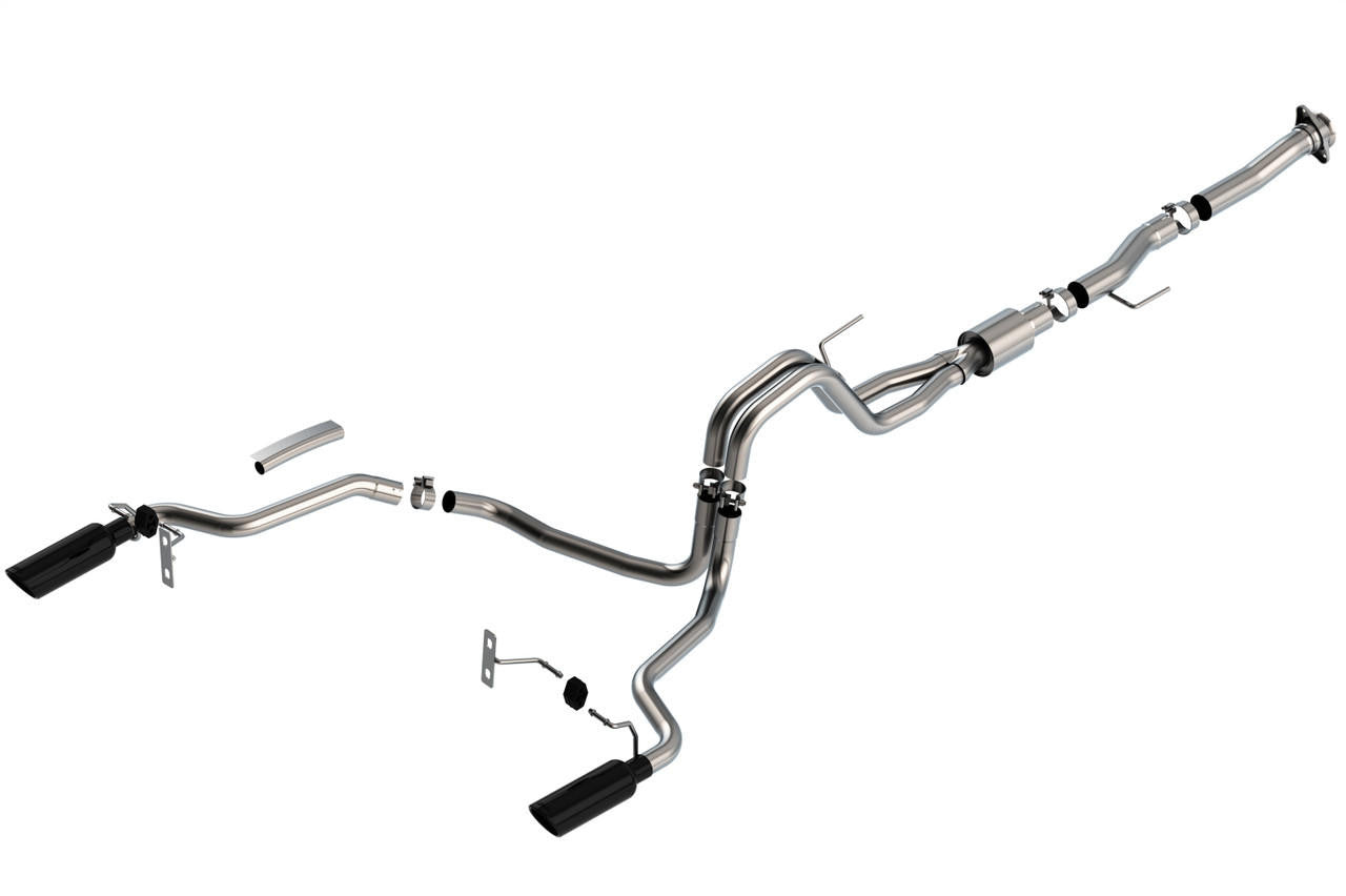 2021-2023 Ford F-150 5.0L V8 Cat-Back Exhaust System, ATAK, Black Chrome Tips - Apollo Off-Road