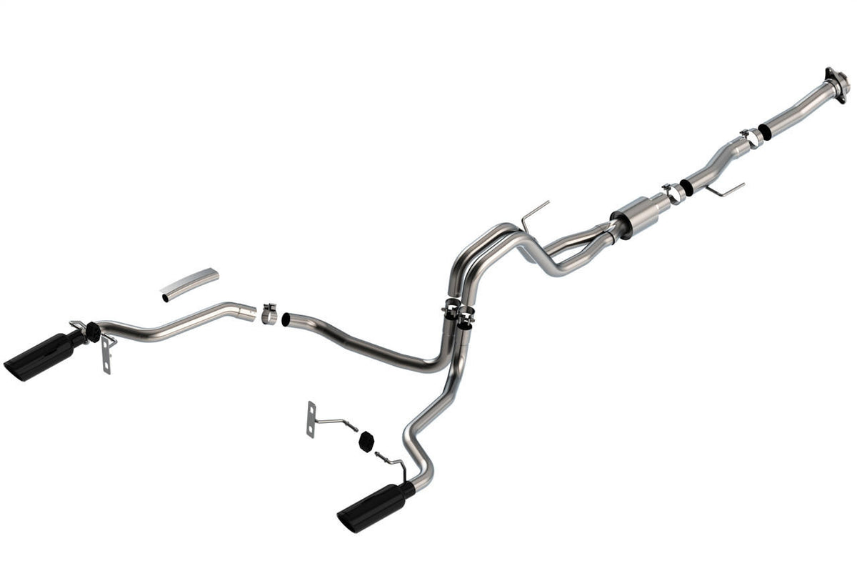 2021-2023 Ford F-150 5.0L V8 Cat-Back Exhaust System, ATAK, Black Chrome Tips - Apollo Off-Road