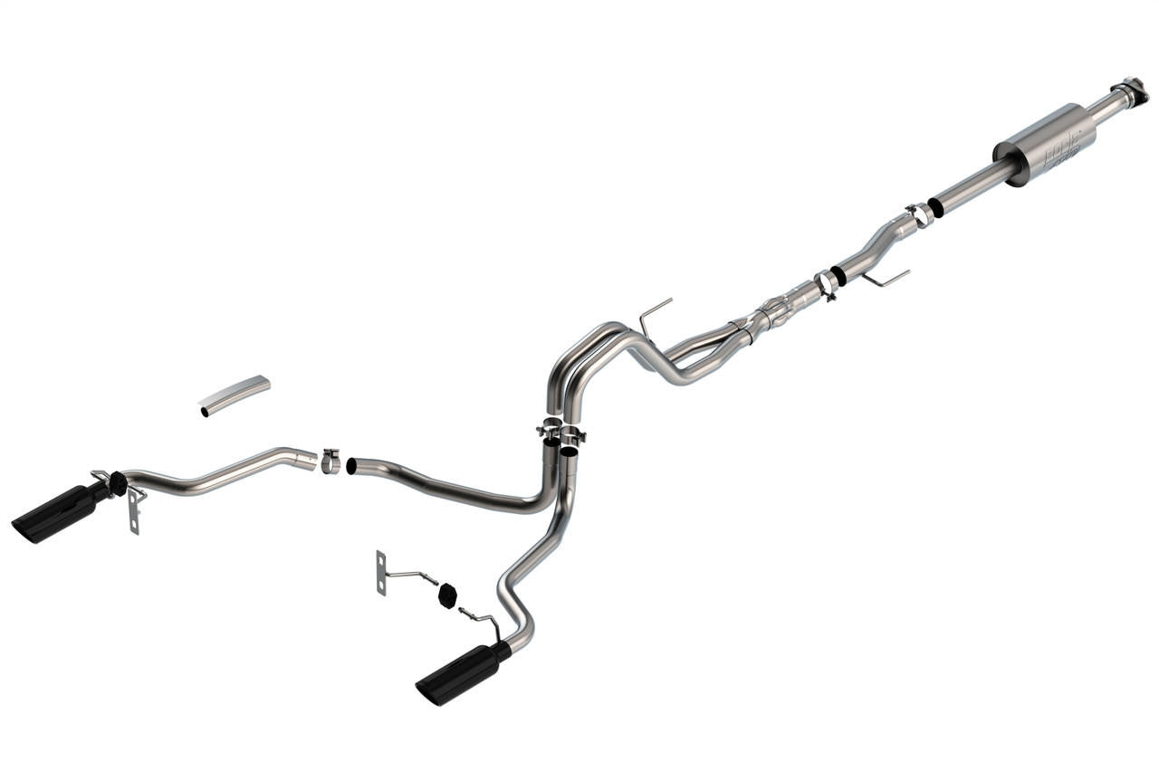 2021-2023 Ford F-150 5.0L V8 Cat-Back Exhaust System, ATAK, Black Chrome Tips - Apollo Off-Road