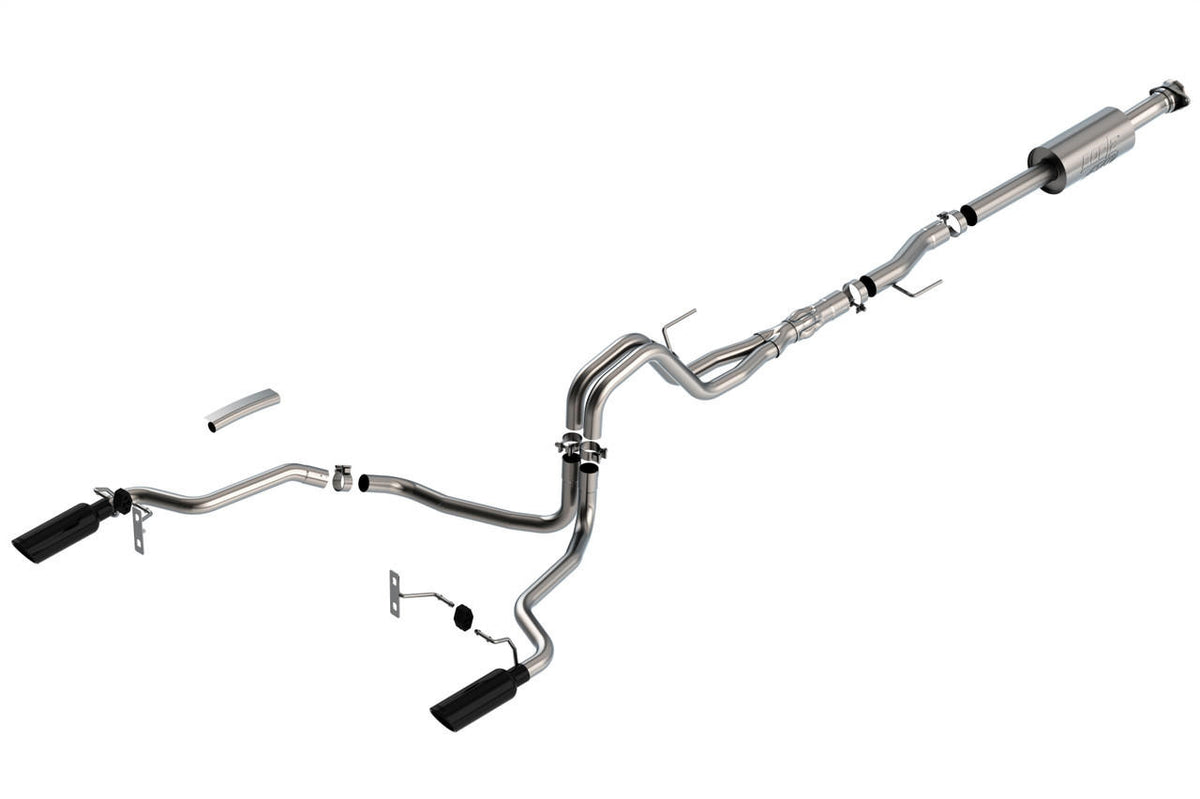 2021-2023 Ford F-150 5.0L V8 Cat-Back Exhaust System, ATAK, Black Chrome Tips - Apollo Off-Road