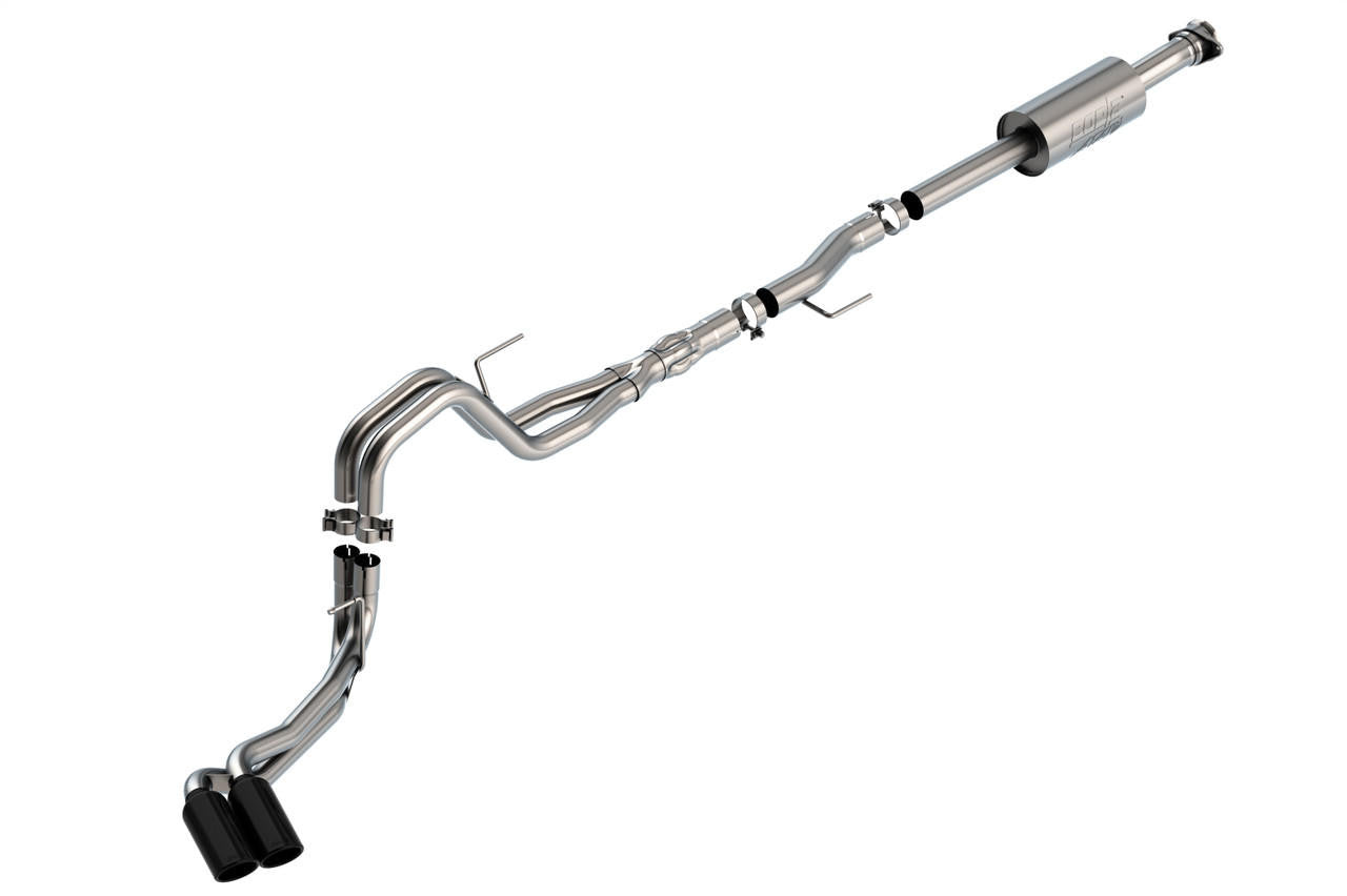 2021-2023 Ford F-150 5.0L V8 Cat-Back Exhaust System, ATAK, Black Chrome Tips - Apollo Off-Road
