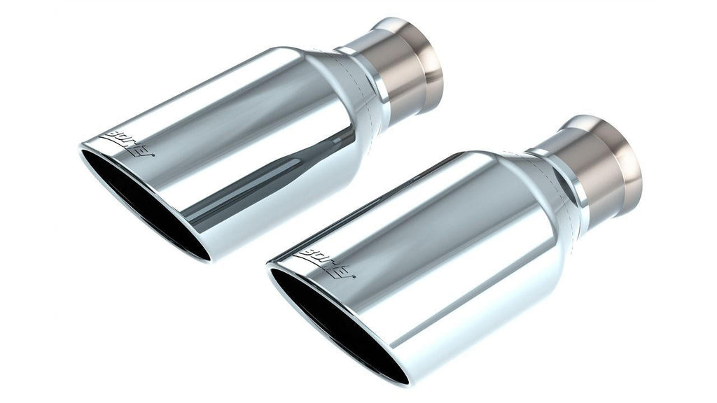 2021-2023 RAM TRX Tip Kit Single Round Rolled Edge Angle-Cut Bright Chrome - Apollo Off-Road