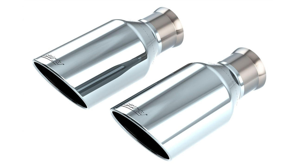 2021-2023 RAM TRX Tip Kit Single Round Rolled Edge Angle-Cut Bright Chrome - Apollo Off-Road