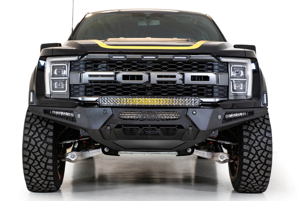 2021+ Ford F-150 Raptor HoneyBadger Front Bumper (No Top Hoop) - Apollo Off-Road
