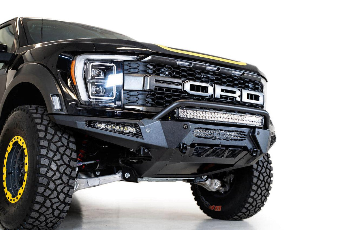 2021+ Ford F-150 Raptor HoneyBadger Front Bumper (with Top Hoop) - Apollo Off-Road