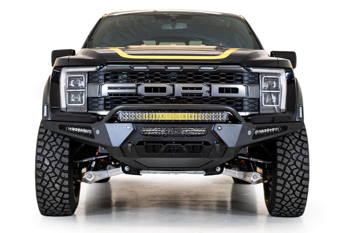 2021+ Ford F-150 Raptor HoneyBadger Front Bumper (with Top Hoop) - Apollo Off-Road