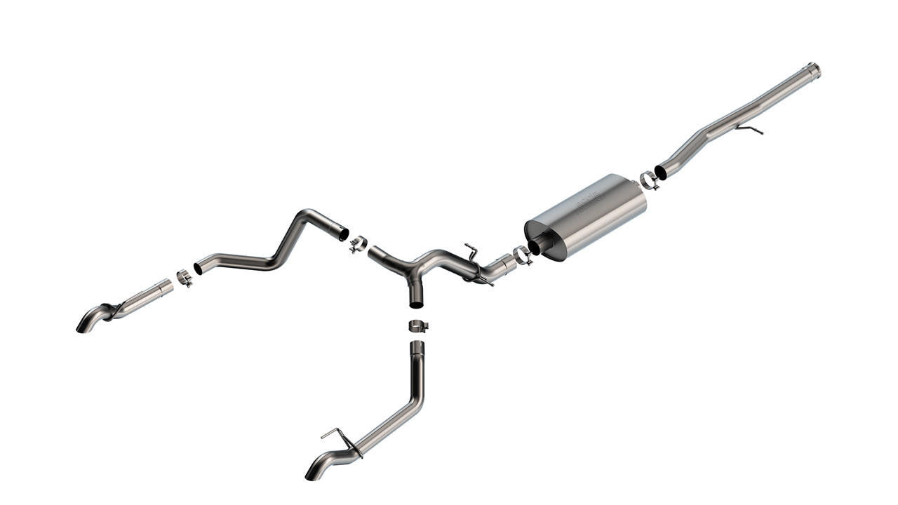 2022-2023 Chevrolet Silverado 1500 ZR2-GMC Sierra 1500 AT4X Cat-Back Exhaust System, S-Type, Chrome Tips - Apollo Off-Road
