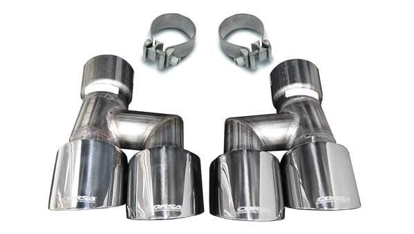 Mustang Quad Exhaust Tip Kit Polished 18-19 Ford Mustang GT 5.0 Liter V8 - Apollo Optics