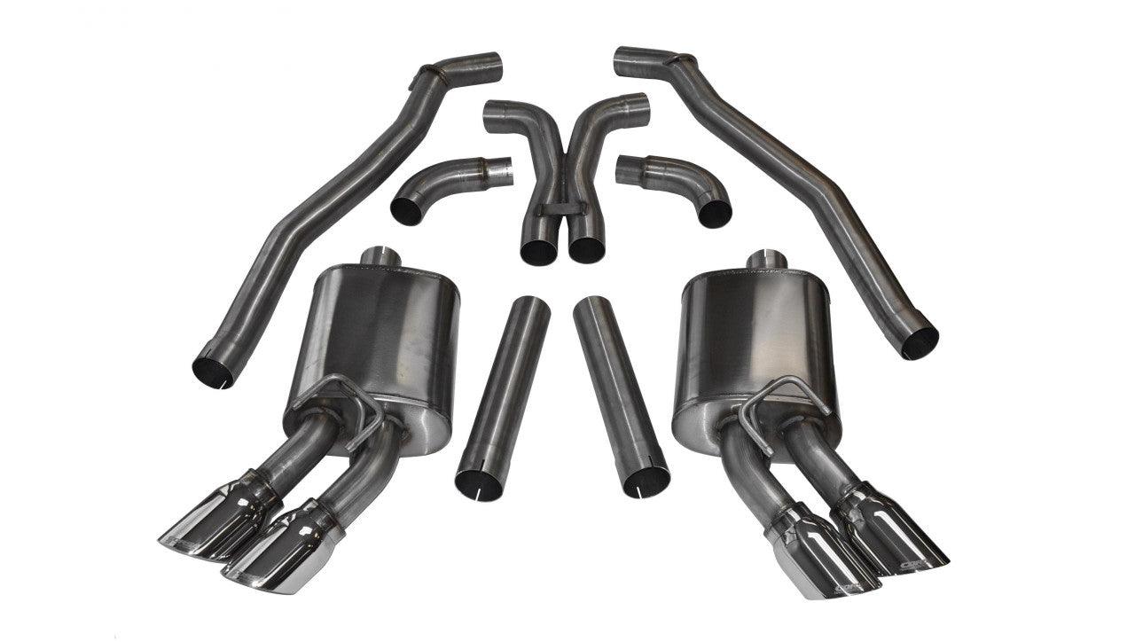 3.0 Inch Cat-Back Plus X-Pipe Sport Exhaust Dual Rear Exit 4.0 Inch Polished Tips 12-15 Chevrolet Camaro ZL1 Coupe 6.2L V8 Stainless Steel - Apollo Off-Road