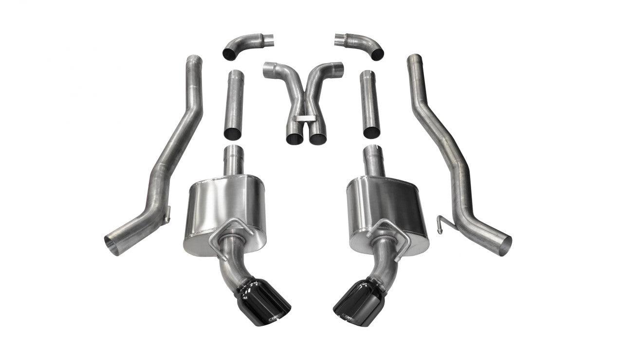 3.0 Inch Cat-Back Plus X-Pipe Xtreme Exhaust Dual Rear Exit 4.5 Inch Black Tips 10-15 Chevrolet Camaro SS Coupe Manual Trans 6.2L V8 Stainless Steel - Apollo Off-Road