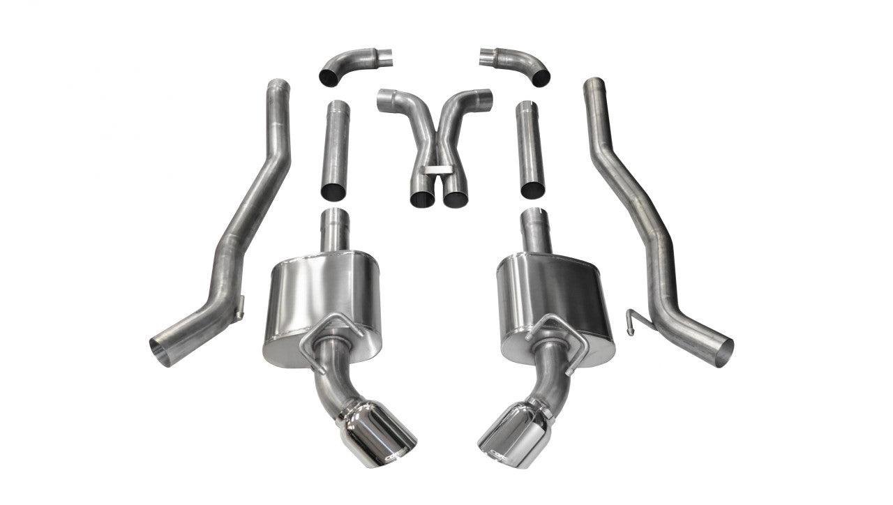 3.0 Inch Cat-Back Plus X-Pipe Xtreme Exhaust Dual Rear Exit 4.5 Inch Polished Tips 10-15 Chevrolet Camaro SS Coupe Manual Trans 6.2L V8 Stainless Steel - Apollo Off-Road