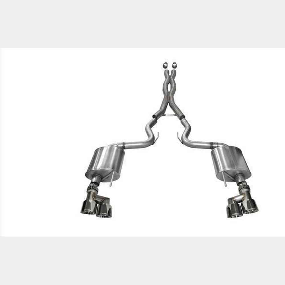 3.0 Inch Cat-Back Sport Dual Exhaust 4.0 Inch Polished Tips 15-Present Ford Mustang GT Fastback (No Valves) 5.0L V8 Stainless Steel - Apollo Off-Road