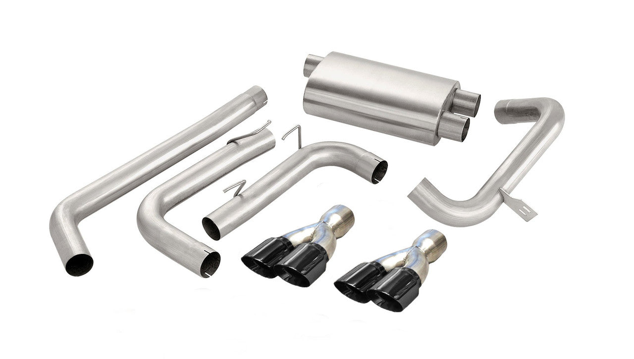 3.0 Inch Cat-Back Sport Dual Exhaust Black 3.5 Inch Tips 98-02 Chevy Camaro SS-Z28-Pontiac Firebird LS1 V8 Stainless Steel - Apollo Off-Road
