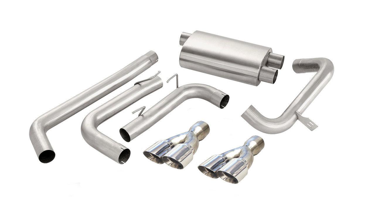 3.0 Inch Cat-Back Sport Dual Exhaust Polished 3.5 Inch Tips 98-02 Chevy Camaro SS-Z28-Pontiac Firebird LS1 V8 Stainless Steel - Apollo Off-Road
