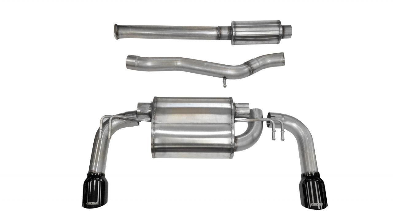 3.0 Inch Cat-Back Sport Dual Rear Exhaust 4.5 Inch Black Tips 08-15 Mitsubishi Evolution X Sedan GSR Manual-MR Auto 2.0L Stainless Steel - Apollo Off-Road