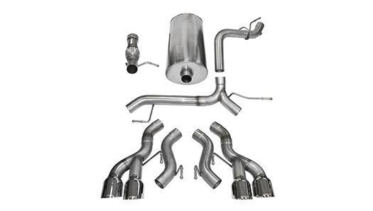 3.0 Inch Cat-Back Sport Dual Rear Exit Exhaust 4.5 Inch Polished Tips 12-14 Cadillac Escalade DUB ESV 6.2L V8 Stainless Steel - Apollo Off-Road
