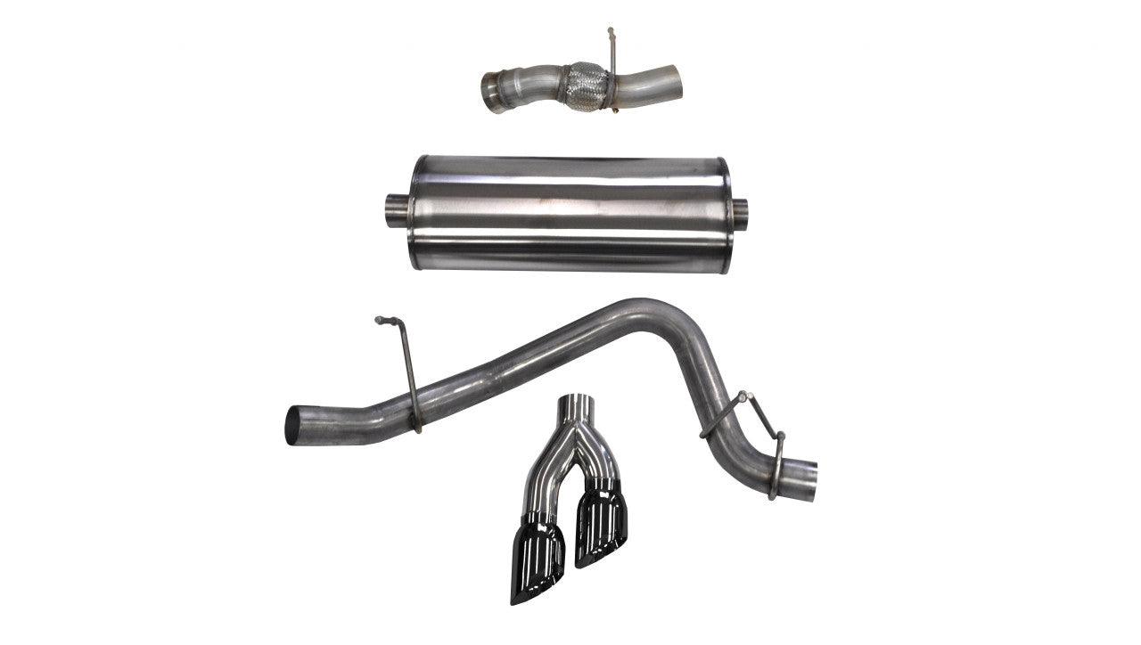 3.0 Inch Cat-Back Sport Single Side Exit Exhaust 4.0 Inch Black Tips 15-Present Chevy Tahoe-GMC Yukon-Cadillac Escalade 6.2L V8 Stainless Steel - Apollo Off-Road