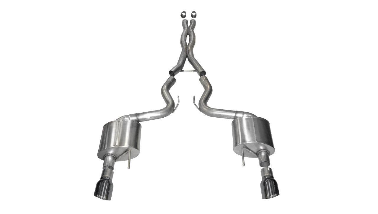 3.0 Inch Cat-Back Xtreme Dual Exhaust 4.5 Inch Gunmetal Tips 15-17 Ford Mustang GT Fastback 5.0L V8 Stainless Steel - Apollo Off-Road