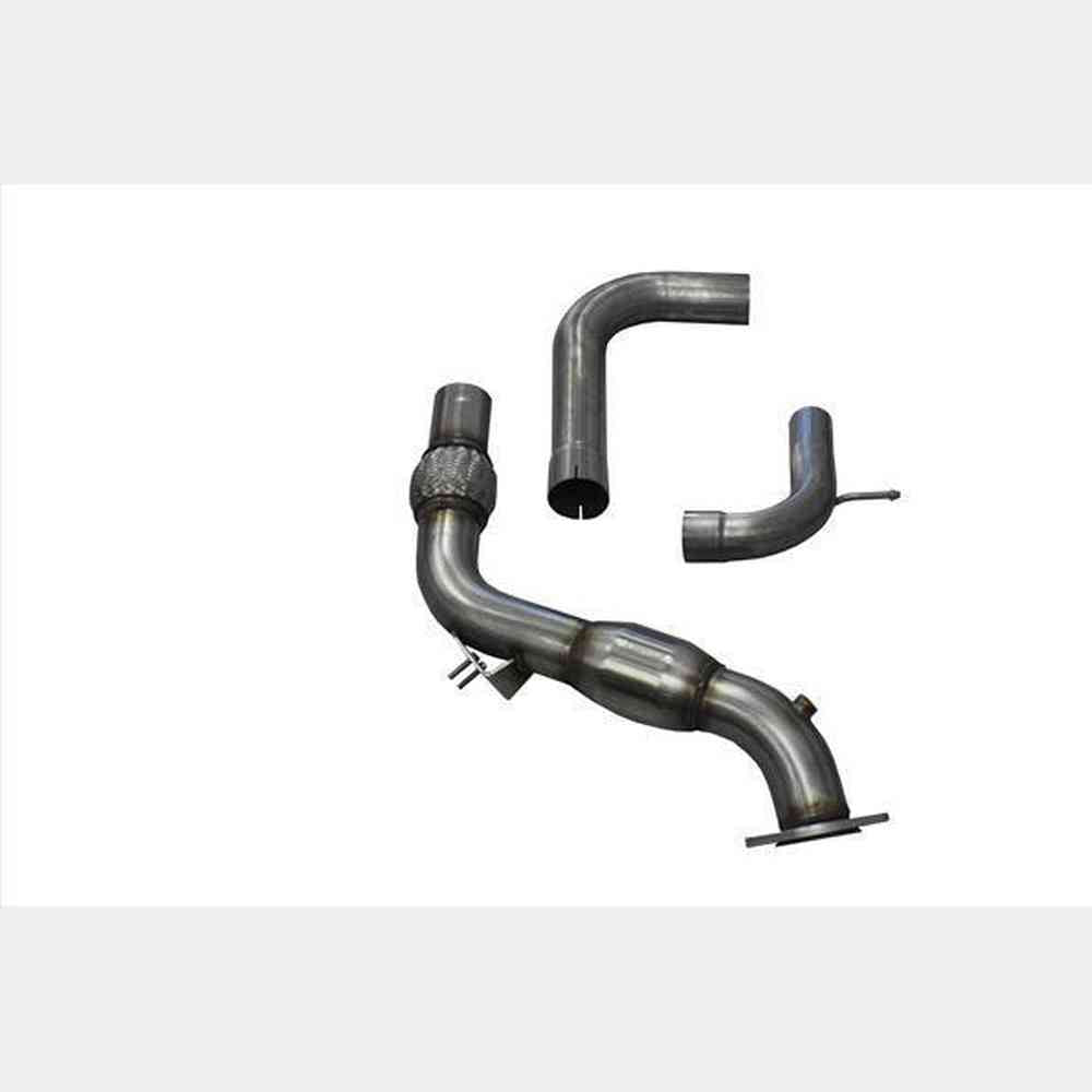 3.0 Inch Exhaust Downpipe w- 200 Cell Cat And Adapter To 3.0 Inch Cat-Back 15-17 Mustang Fastback EcoBoost 2.3T - Apollo Off-Road