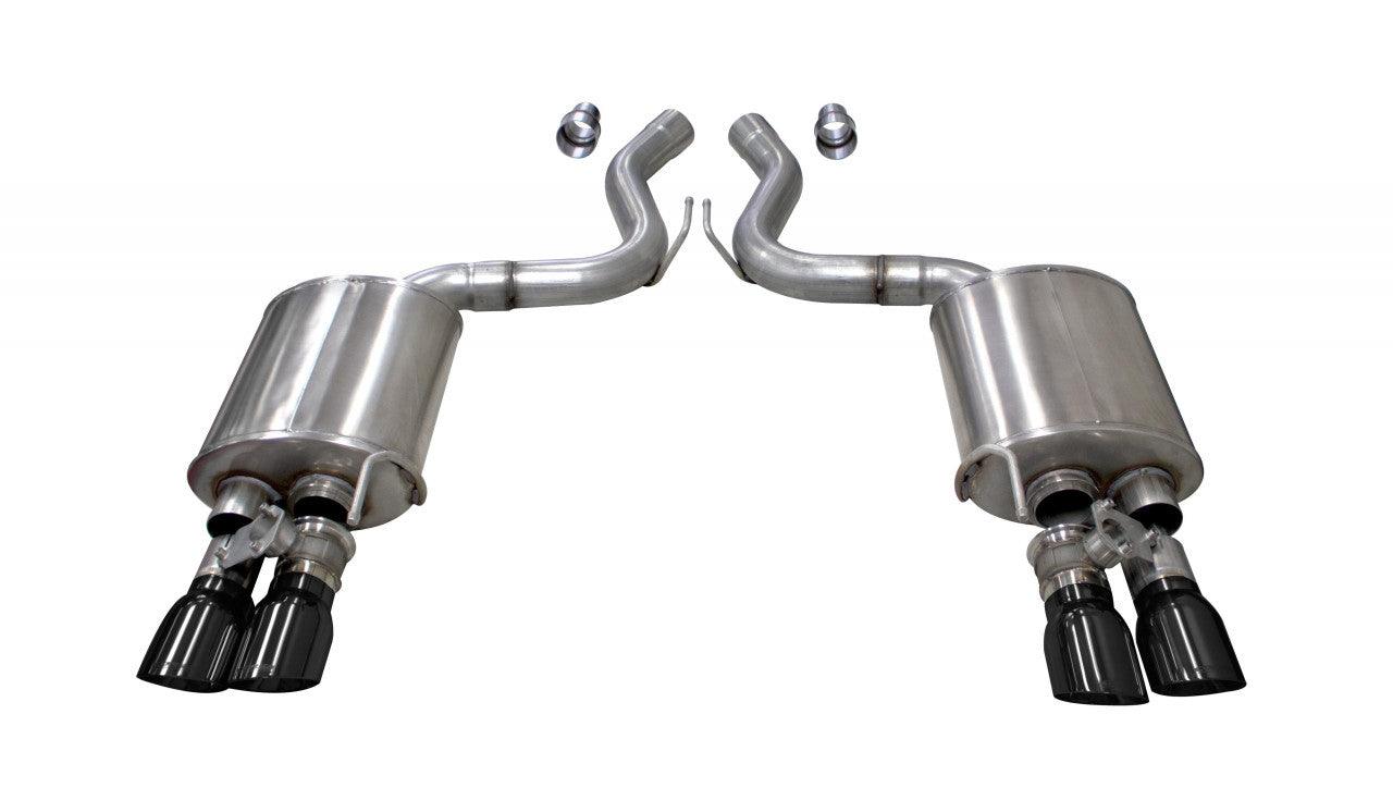 3.0 Inch Valved Axle-Back Sport Dual Exhaust Black 4.0 Inch Tips 18-Present Mustang GT Fastback Active Valves 5.0L V8 Stainless Steel - Apollo Off-Road