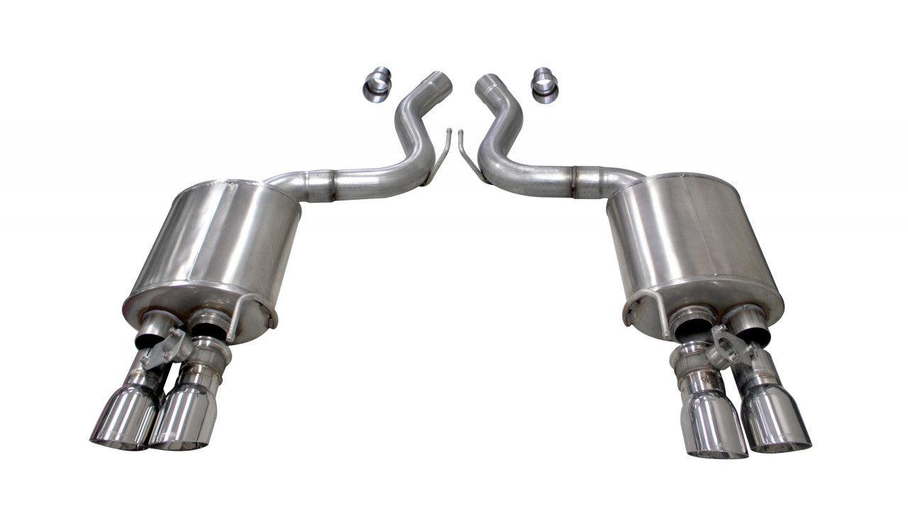 3.0 Inch Valved Axle-Back Sport Dual Exhaust Polished 4.0 Inch Tips 18-Present Mustang GT Fastback Active Valves 5.0L V8 Stainless Steel - Apollo Off-Road