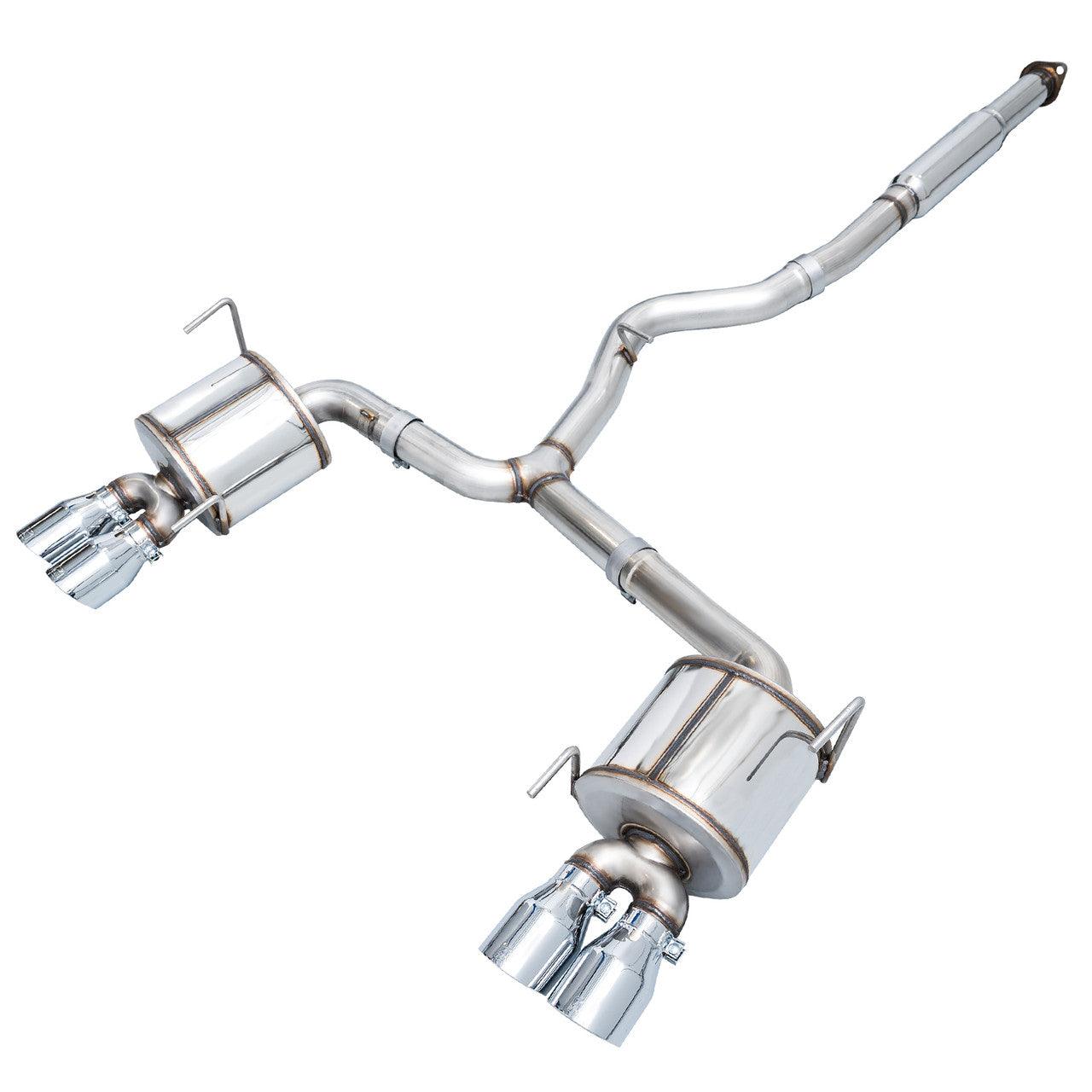 AWE Touring Edition Exhaust for VA STI - GV WRX - GV STI Sedan - Chrome Silver Quad Tips (102mm) - Apollo Optics