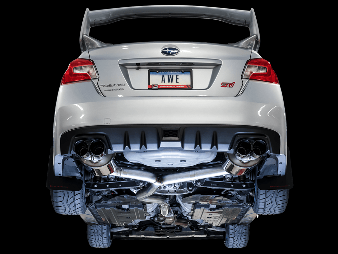 AWE Touring Edition Exhaust for VA STI - GV WRX - GV STI Sedan - Chrome Silver Quad Tips (102mm) - Apollo Optics