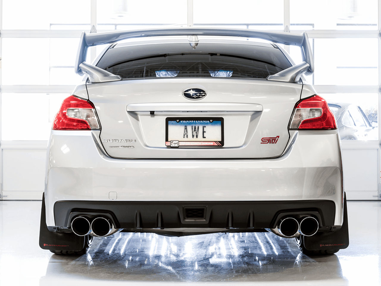 AWE Touring Edition Exhaust for VA STI - GV WRX - GV STI Sedan - Chrome Silver Quad Tips (102mm) - Apollo Optics