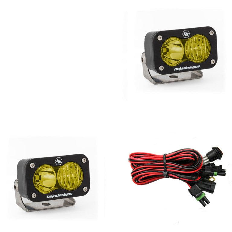 Baja Designs S2 Sport Black LED Light Pod Pair, Driving-Combo Pattern, Amber - Apollo Optics