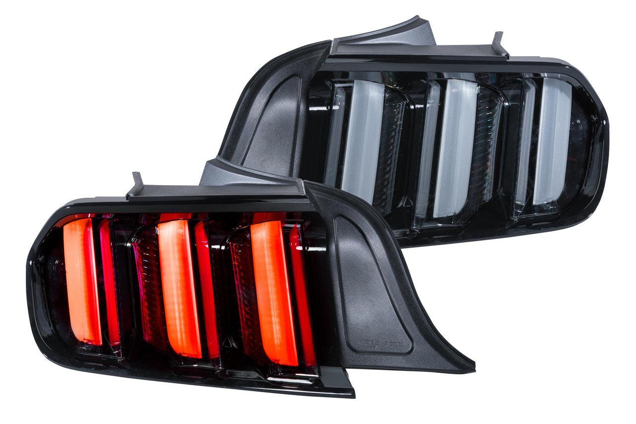 Morimoto XB LED Tails: Ford Mustang (15-22) (Pair - Clear - Amber Seq) - Apollo Optics