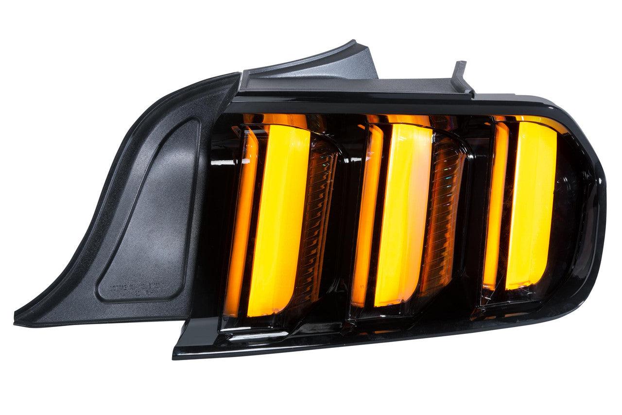 Morimoto XB LED Tails: Ford Mustang (15-22) (Pair - Clear - Amber Seq) - Apollo Optics