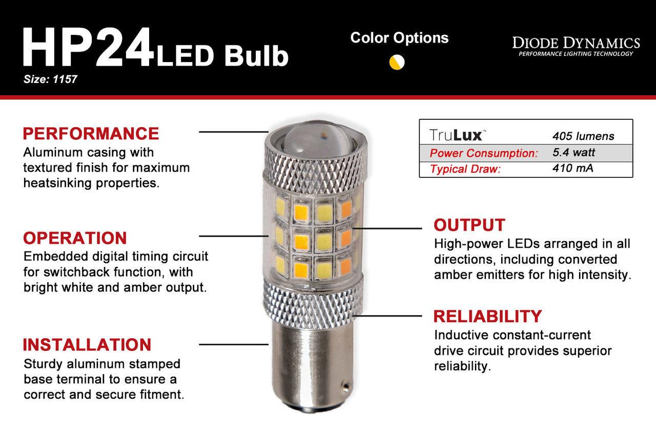 Diode Dynamics 1157 LED Bulb HP24 Dual-Color LED Cool White Single - Apollo Optics