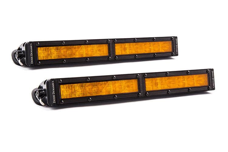 Diode Dynamics 12 Inch LED Light Bar Single Row Straight Amber Wide Pair Stage Series - Apollo Optics