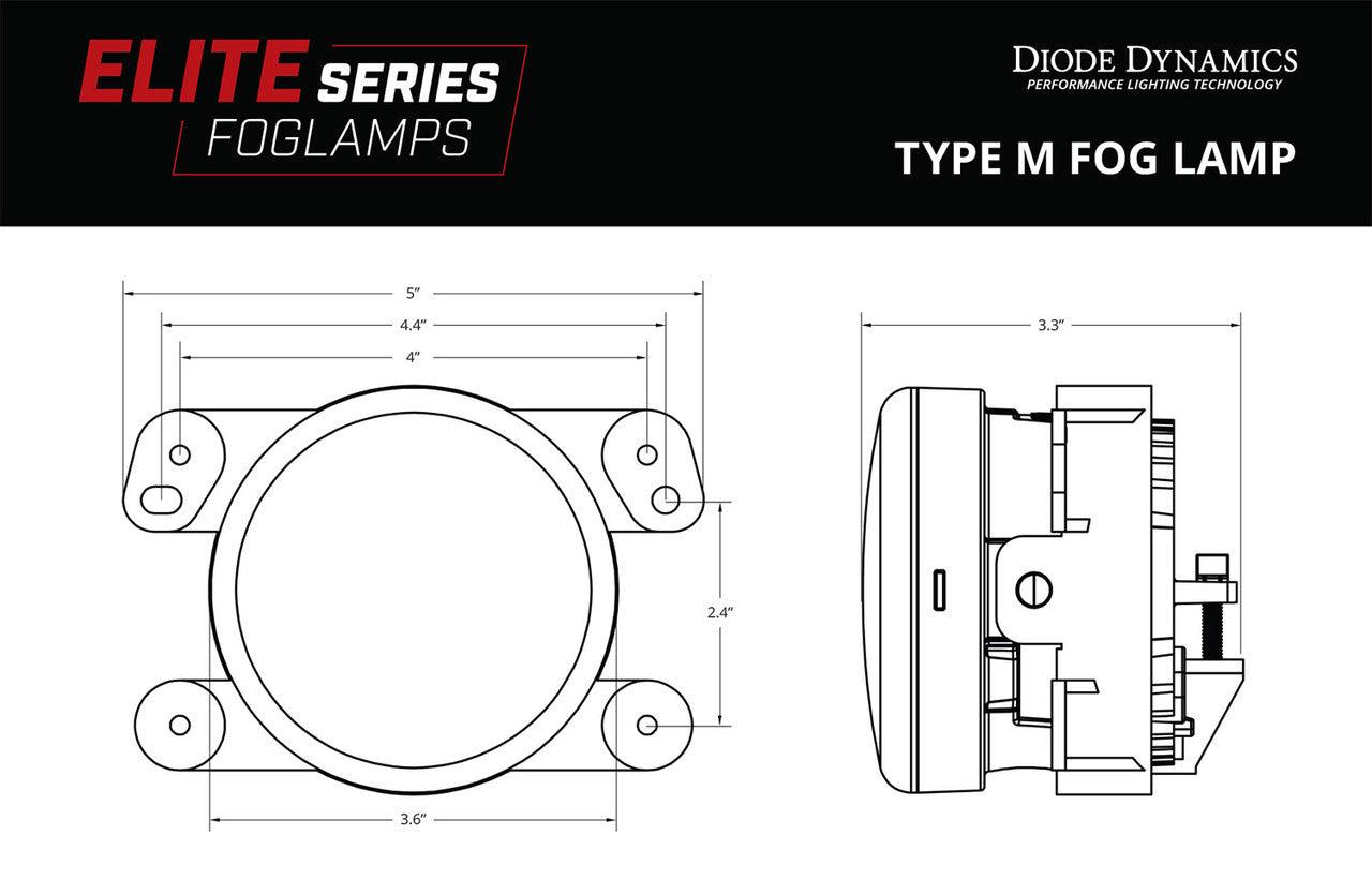 Diode Dynamics Elite Series Fog Lamps for 2005-2010 Chrysler 300 Pair Yellow 3000K - Apollo Optics